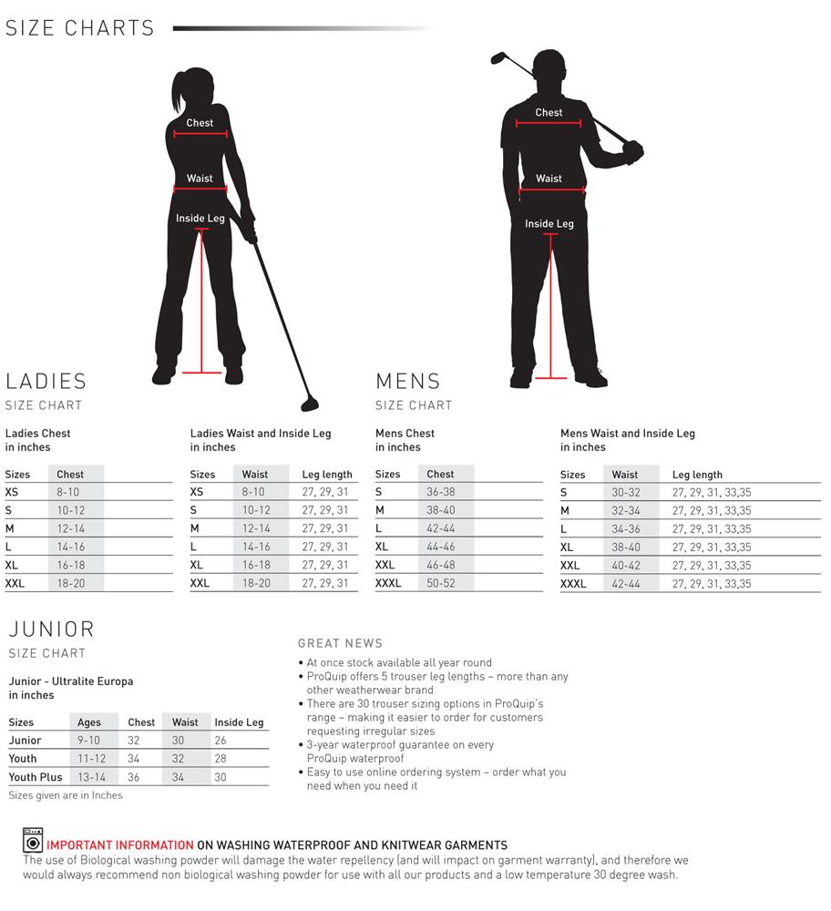 Proquip Size Chart