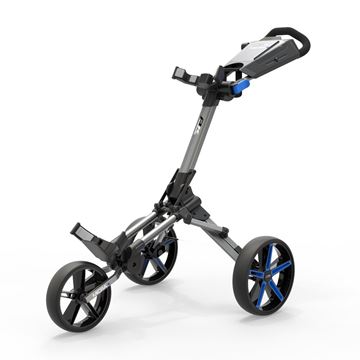 Picture of Powakaddy Micra Push Trolley - Gunmetal with Blue Trim