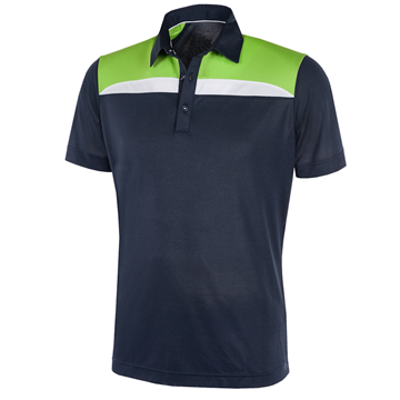 Picture of Galvin Green Mens Mapping Polo Shirt - Navy/Lime/White