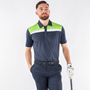 Picture of Galvin Green Mens Mapping Polo Shirt - Navy/Lime/White