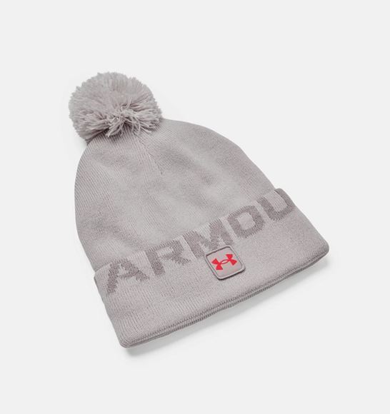 Picture of Under Armour Men's UA Halftime Fleece Pom Beanie - Ghost Gray/Tin