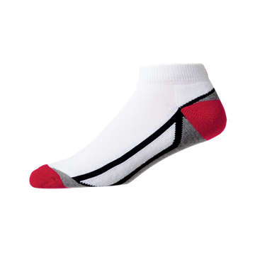 Picture of Footjoy ProDry Fashion Sport Socks - 16120-M White/Grey/Red