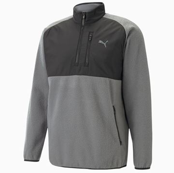 Picture of Puma Sherpa Golf 1/4 Zip Pullover - Quiet Shade/Puma Black