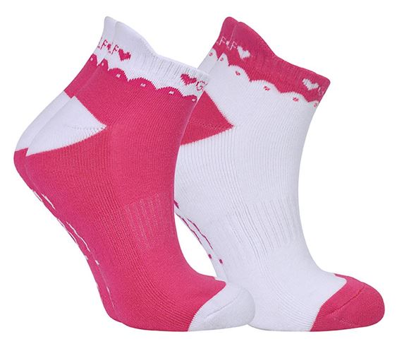 Picture of Surprize Shop Ladies Golf Socks 2 Pairs - Pink & White