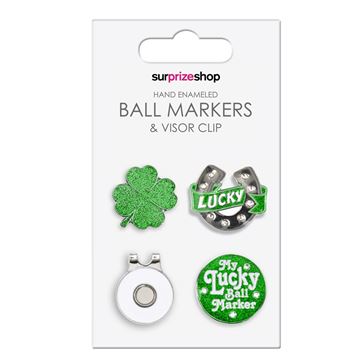 Picture of Surprize Shop Ladies Green Good Luck Golf Ball Marker and Visor Clip Set