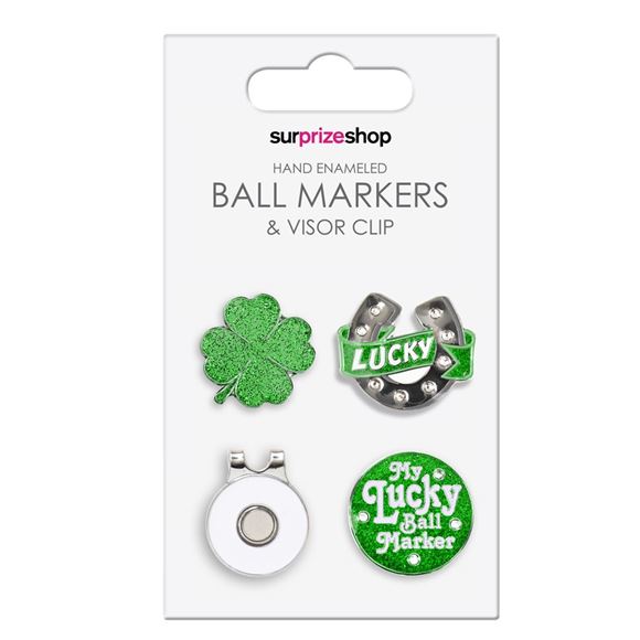 Picture of Surprize Shop Ladies Green Good Luck Golf Ball Marker and Visor Clip Set