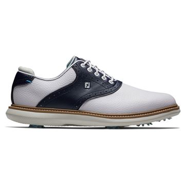 Picture of Footjoy Mens FJ Traditions Golf Shoes - 57899 - White/Navy