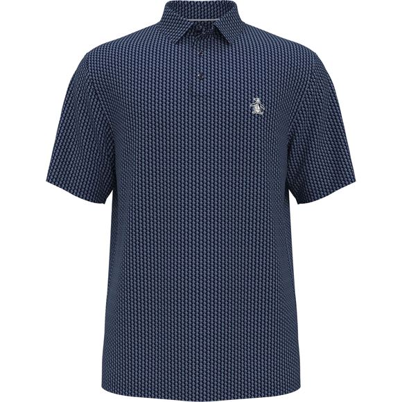 Picture of Original Penguin Men's All-Over Pete Print Golf Polo Shirt - Black Iris