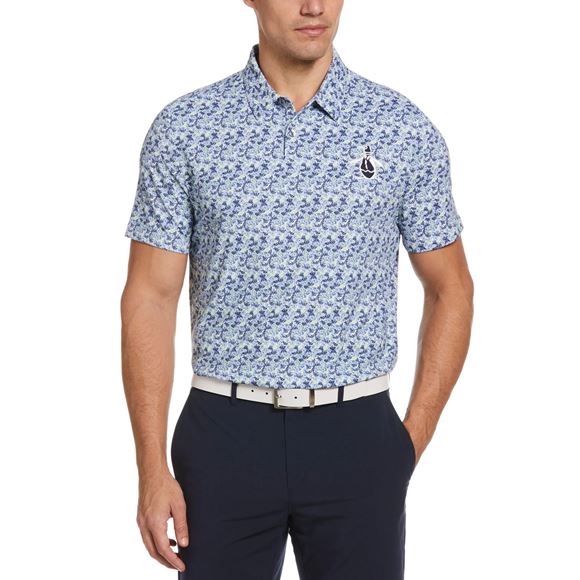 Picture of Original Penguin Umbrella Novelty Print Men's Golf Polo Shirt - Astral Night