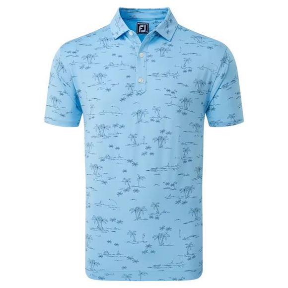 Picture of FootJoy Mens Tropic Golf Print Lisle Polo Shirt - 80092