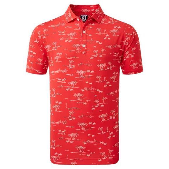 Picture of FootJoy Mens Tropic Golf Print Lisle Polo Shirt - 80093