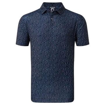 Picture of FootJoy Mens Glass Print Lisle Polo Shirt - 80038