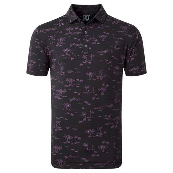 Picture of FootJoy Mens Tropic Golf Print Lisle Polo Shirt - 80091