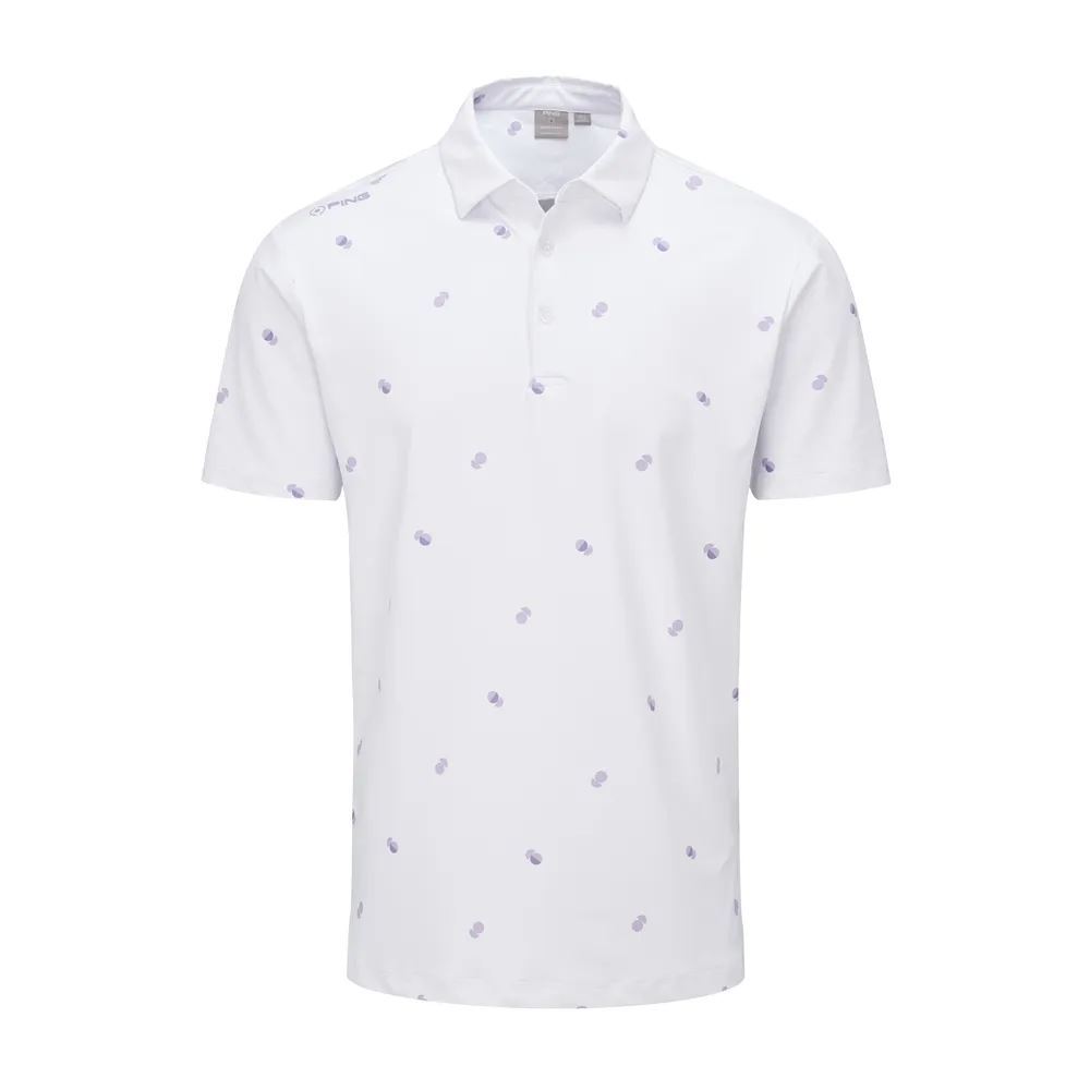 Ping Mens Two Tone Polo Shirt White/Cool Lilac Multi