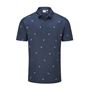 Picture of Ping Mens Two Tone Polo Shirt - Navy/Poppy Multi