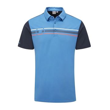Picture of Ping Mens Morten Polo Shirt - Danube/Navy Multi
