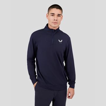 Picture of Castore Mens Classic Zip Mock Pullover - Midnight Navy