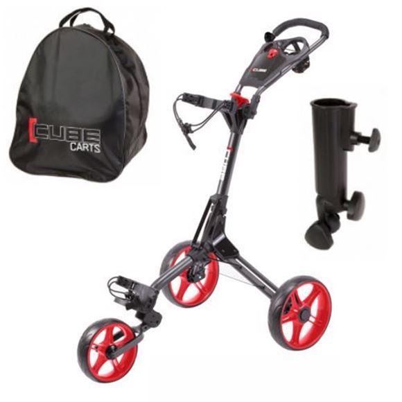 Picture of Sky Max Cube Push Trolley - Charcoal/Red