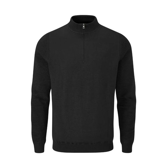 Picture of Ping Croy Mens Lined Half Zip Sweater - Black