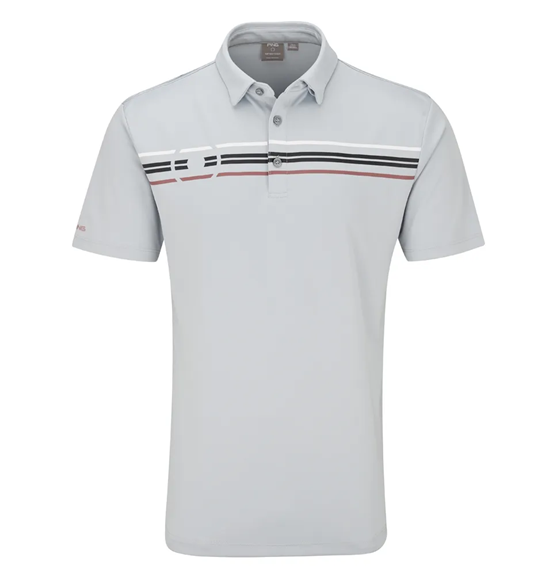 Picture of Ping Mens Morten Polo Shirt - Pearl Grey/Multi