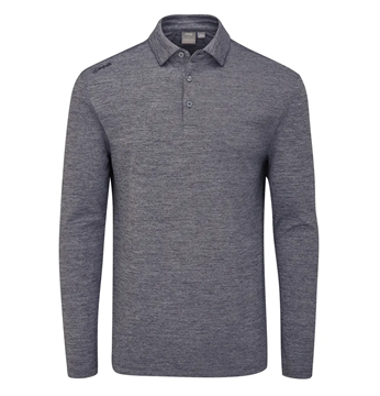 Picture of Ping Emmett Men's Long Sleeve Polo Shirt - Charcoal Marl