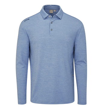 Picture of Ping Emmett Men's Long Sleeve Polo Shirt - Stone Blue Marl