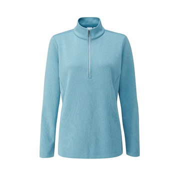 Picture of Ping Lyla Ladies Half Zip Ribbed Fleece - Tranquil Blue Marl
