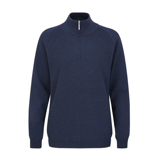 Picture of Ping Hartley Ladies Half Zip Lined Sweater - Oxford Blue