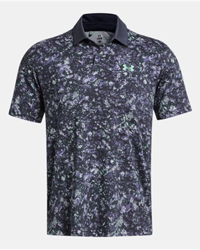 Picture of Under Armour Men's UA Tee To Green Printed Polo - 1383715-044 - Downpour Grey