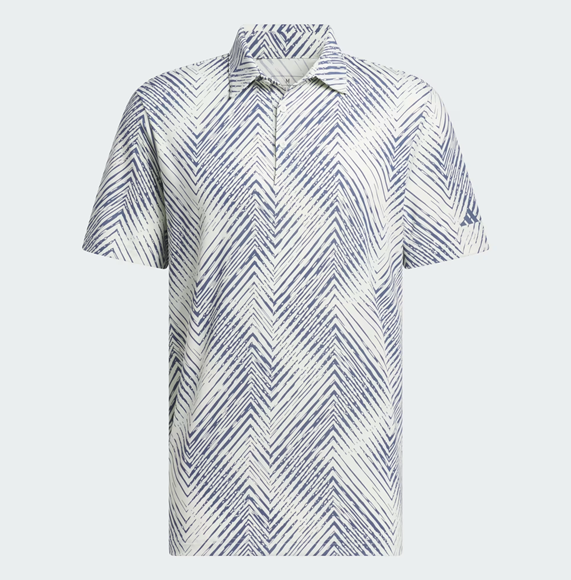 Picture of adidas Mens Ultimate365 Allover Print Polo Shirt - IS4386 - Crystal Jade/Ink