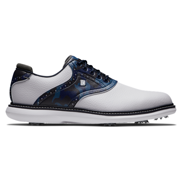 Picture of FootJoy Mens FJ Traditions Golf Shoes - 57945 - White/Navy Camo SALE
