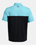 Picture of Under Armour Men's UA Tee To Green Color Block Polo - 1383139-002 - Black/Sky Blue