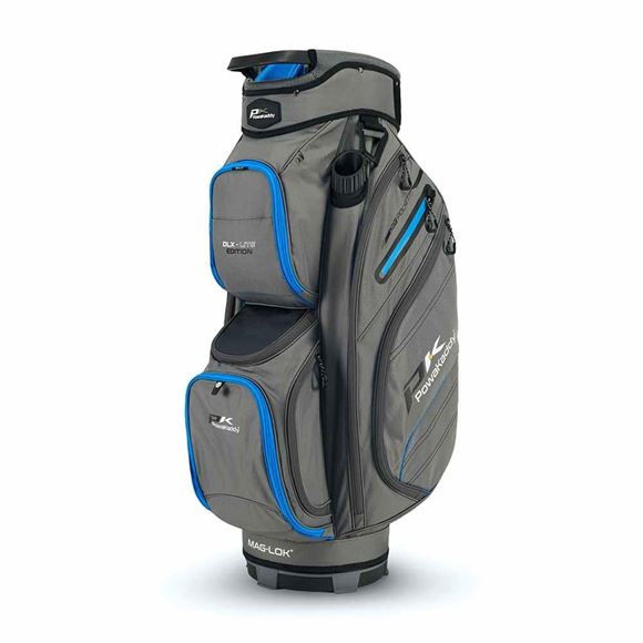 Picture of Powakaddy DLX-Lite Golf Cart Bag - Gun Metal with Blue trim 2024