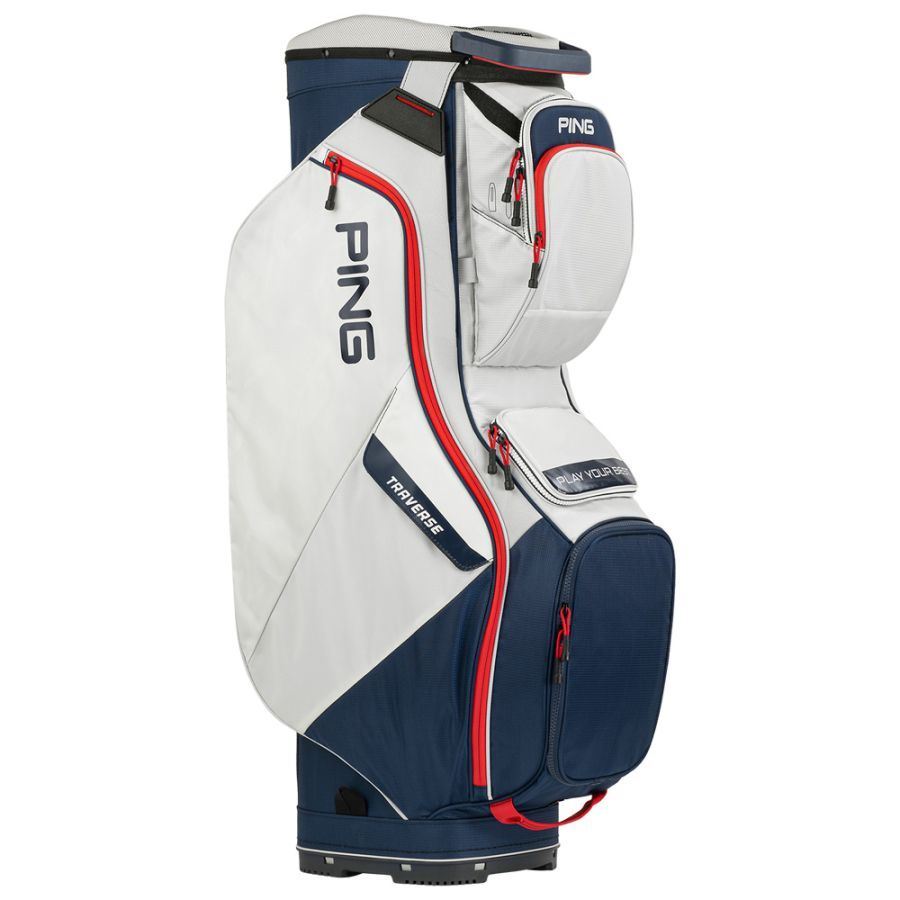 Ping Traverse Cart Bag Platinum / Navy / Red