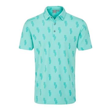 Picture of Ping Mens Arizona Cactus Polo Shirt - Aruba Blue Multi