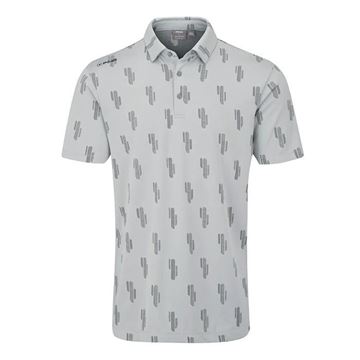 Picture of Ping Mens Arizona Cactus Polo Shirt - Pearl Grey Multi