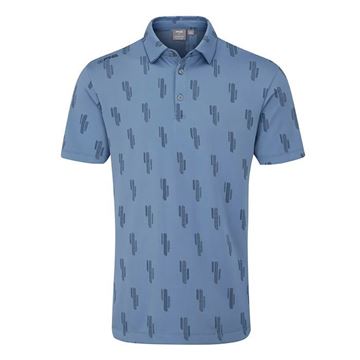 Picture of Ping Mens Gold Putter Printed Polo Shirt - Spring Blue Multi