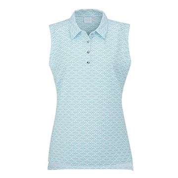 Picture of Ping Ladies Olive Stand Collar Polo Shirt - White/Aruba Blue
