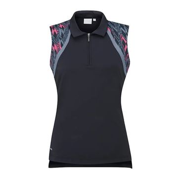 Picture of Ping Ladies Ansie Sleeveless Zip Neck Polo Shirt - Navy Multi