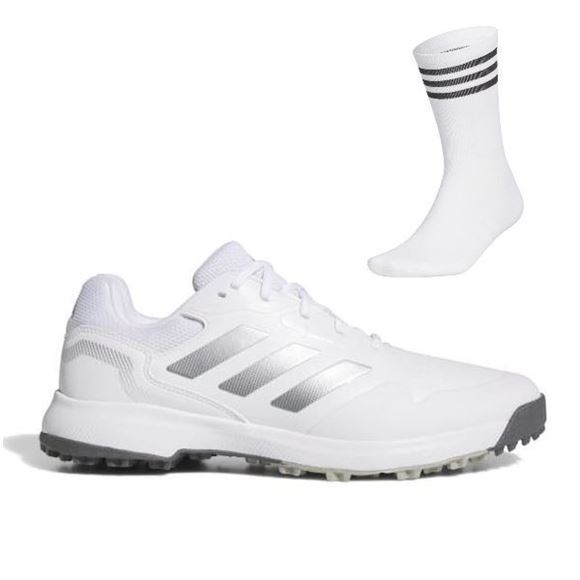 Picture of adidas Mens Traxion Response SL Golf Shoes - White/Silver