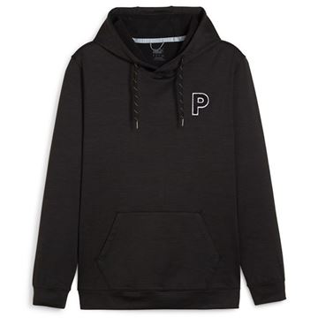 Picture of Puma Mens Cloudspun Patch Hoodie - Black Heather