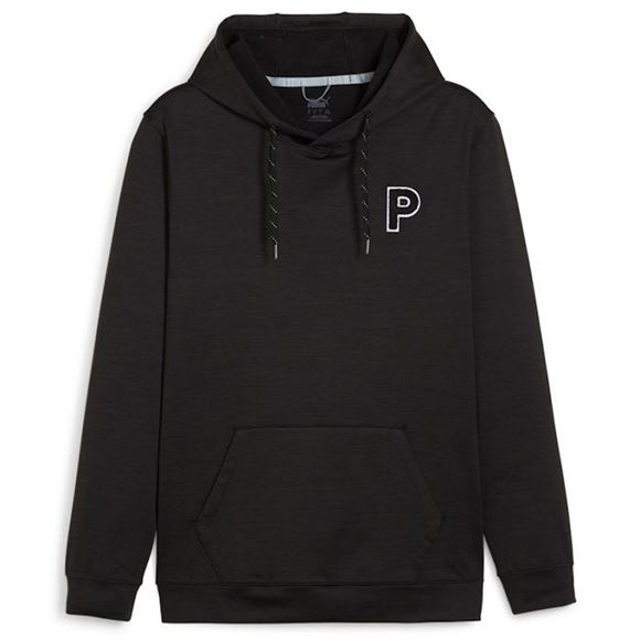 Picture of Puma Mens Cloudspun Patch Hoodie - Black Heather