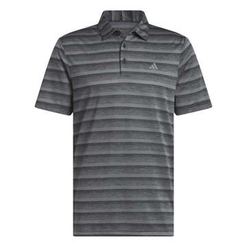 Picture of adidas Mens Two-Color Striped Polo Shirt - Black/Grey HR8008