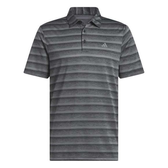 Picture of adidas Mens Two-Color Striped Polo Shirt - Black/Grey HR8008