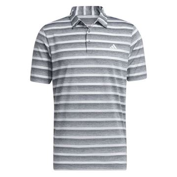 Picture of adidas Mens Two Colour Striped Golf Polo Shirt - Grey Three/White IA5444