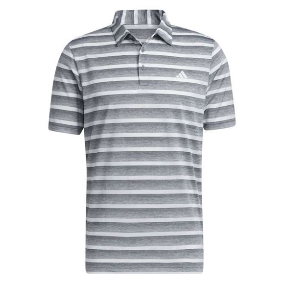 Picture of adidas Mens Two Colour Striped Golf Polo Shirt - Grey Three/White IA5444