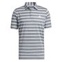 Picture of adidas Mens Two Colour Striped Golf Polo Shirt - Grey Three/White IA5444