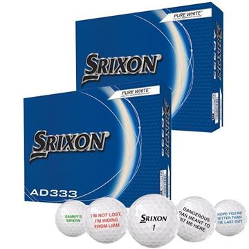 Picture of Srixon AD333 Golf Balls (2 Dozen Personalised) White