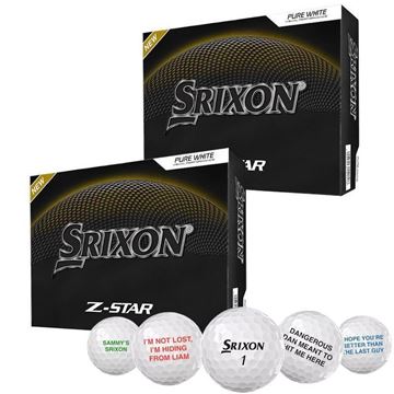 Picture of Srixon Z Star Golf Balls (2 Dozen Personalised) White