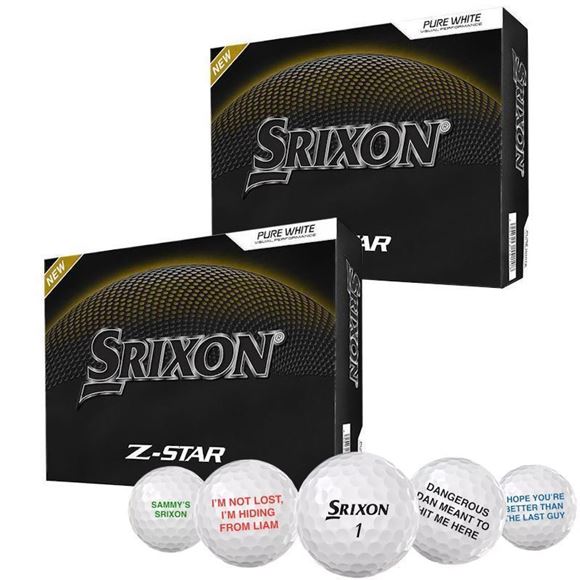 Picture of Srixon Z Star Golf Balls (2 Dozen Personalised) White